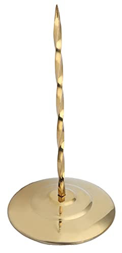 Pincho para Recibos, Soporte Seguro para Boletos Duradero con Fondo Redondo Estable para la Mayoría de las Personas para Restaurantes, Bares, Cocinas, Oficinas(Espiral dorada)