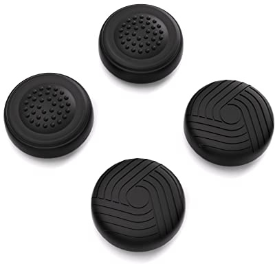 PlayVital Joystick Kappen für Steam Deck LCD,Thumbsticks Grips Caps für PS Portal Remote Player, Schutzkappen Zubehör für Steam Deck OLED Controller(Samurai & Guardian Edition-Schwarz)