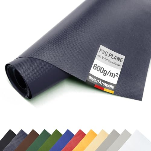 Telone in PVC per Camion 600 g/m² - Industriale Con Tessuto Protettivo Opaco di Alta Qualità - Venduto al Metro (Antracite, 2,5m x 5m)