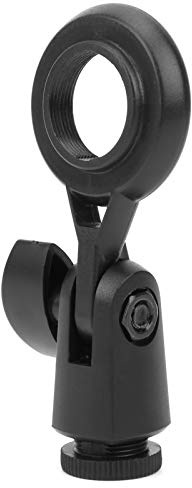 Mikrofonhalter Mikrofonhalter Schwarzer Kunststoff Tragbarer Mikrofonhalter Anti-Vibrationshalterung Adapterbuchse Einfache Installation Abnehmbar für Aufnahmestudio