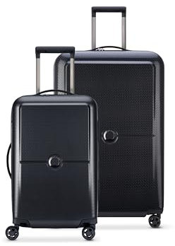 DELSEY PARIS Turenne Hartschalengepäck mit Spinnrollen, Schwarz, 2-Piece Set with Soft Pocket (19/27), Turenne Hartschalengepäck mit Spinnrollen