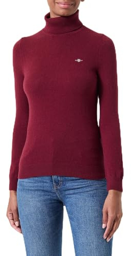 GANT Extrafin lammull rullkrage, Plumped Red, XL