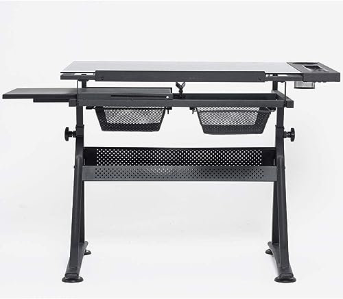 MaGiLL Höhenverstellbarer Zeichentisch, neigbarer Basteltisch mit Stauraum, großer Kunstschreibtisch, für Home-Office-Zeichentisch