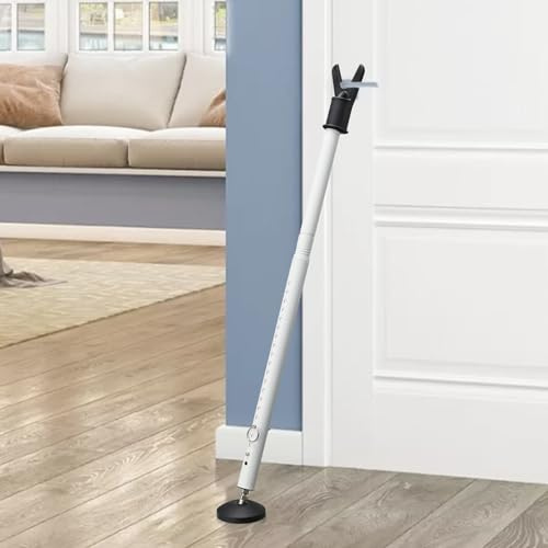 JAOTREL Door Stoppers Security,Heavy Duty portable door lock,2-in-1 Adjustable Sliding Door Lock Bar,Door Barricade Security Bars for Window,stop, Front Door, Patio Door, Apartment, Hotel Room (White)