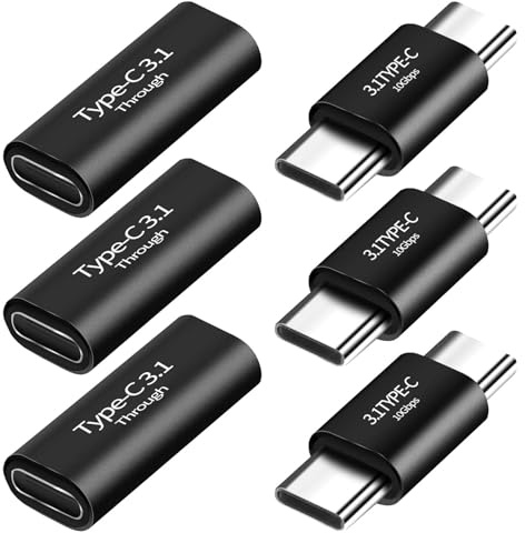 AOUZOVLI Lightning Auf USB C Adapter USB C Kupplung Auf Us b C Adapter Buchse Theoretische DatenüBertragungsrate Bis Zu 10 Gbit/S（6stüCk）