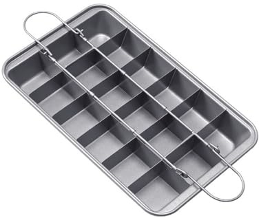 Namvo Gray Brownie Tin, Brownie Tray, Non-Stick Cake Pan Mold With Dividers, 18-Grid Rectangular Cake Tray For Oven Baking (Grey)