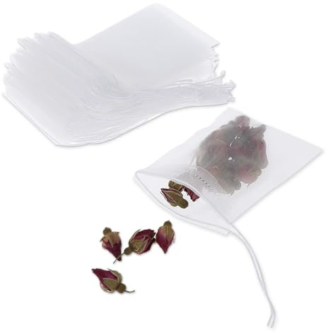 Cobee Teebeutel Für Losen Tee, 100 Stück Einweg Teebeutel Mit Kordelzug 6x8cm Teefilter Für Losen Tee Teefilter Papier Teesieb Tea Filter Bags Für Duftender Tee Gewürze Vanille Lavendel Kaffee