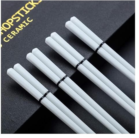 SFQEVHRZ Bacchette in Ceramica, Bacchette in Porcellana riutilizzabili, for cibi da Cucina Giapponesi Cinesi Coreani Sushi, antimuffa sani e Facili da Pulire, Confezione Regalo da 10 Paia S(W)