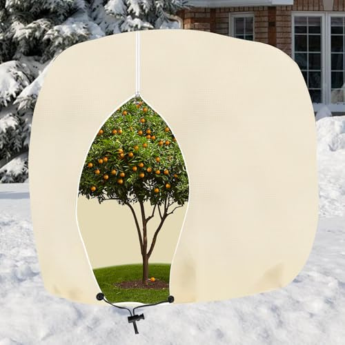 Rouzin Protection hivernale pour plantes - Protection hivernale - Oleander - Protection hivernale pour plantes en pot - Palmiers - Beige - Protection des plantes d'hiver (250 × 360 cm)