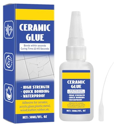 Ceramic Glue - 30ml Ceramic Glue Repair For Pottery - Food Grade Super glue For ceramic, Dishes, Tiles, DIY Crafts - Ultra Strong, Instant, Waterproof Bonding Adhesive