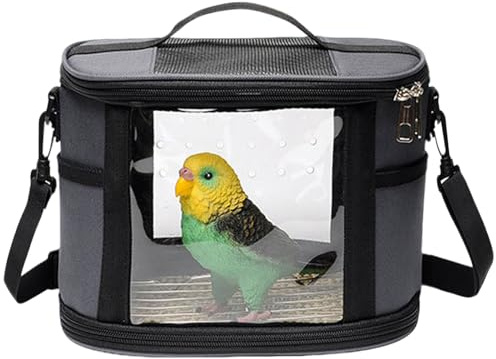 Vogel Transportbox Für Reisen | Tragbarer Sittich Transportbehälter - Schultertasche Für Großsittiche Nymphensittiche Unzertrennliche Und Nager Unterwegs