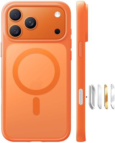 TORRAS Guardian Coque iPhone 17 Pro avec MagSafe, Antichoc 12FT, Orange | Protection antichoc 12FT, conception robuste, toucher velouté, prise antidérapante et fixation magnétique puissante.