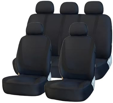 Sitzbezüge Schonbezug Sitzauflage Sitzschoner Für Skoda Citigo Fabia Kamiq Karoq Kodiaq Octavia Rapid Roomster Superb Yeti Für Citroën Berlingo C1 C2 C3 C4 C5 C6 C8 Ds3 Nemo Saxo Xsara (Schwarz)