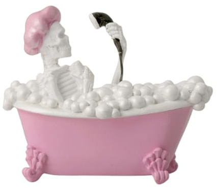 Vgvgaj Halloween Geister Figuren,Halloween Geister Kunstfigur Aus Resin - Geschnitzte Sammler Deko Rosa Badewanne Für Tisch Schreibtisch Fensterbank Kamin Terrassendekor