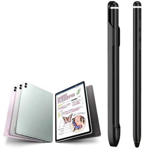 Penne di input compatibili con Samsung Galaxy Tab A9+/Tab A8, S Pen sottile di ricambio per Galaxy Tab S10 FE+, Samsung Tab Universal penne stilo + slot per S-Pen-Nero