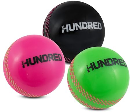 Hy-Pro Officially Licensed The Hundred Windballs - 3 Pack, Green, Pink, Black, Training ball, Cricket Equipment