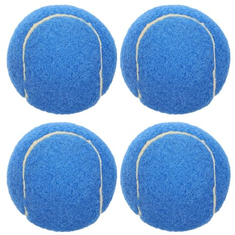 DOITOOL 4 Stück Teiliges Tennisball Hunde aus Robustem Gummi Bissfeste Trainings Wurfspielzeuge für Haustiere für Apportier Bewegungsspiele Drinnen und Draußen