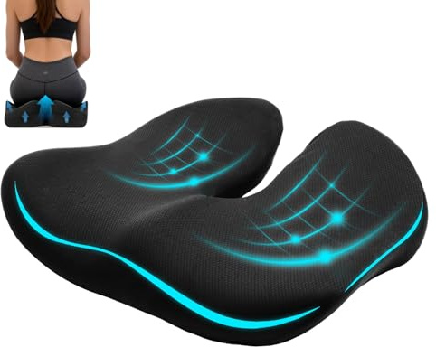 Memory Foam Coccyx Cushion, Ergonomic Seat Pad for Tailbone Sciatica Relief