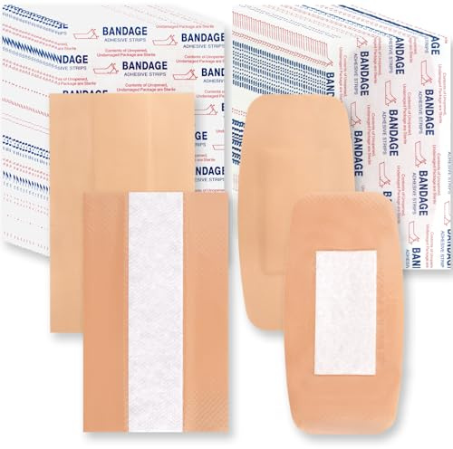 100 PCS Extra-Large 2 x 4.5 Inch Adhesive Plasters, Plastic Bandages with Breathable Flexible Seal Edges, for Home and Travel First-Aid Kits