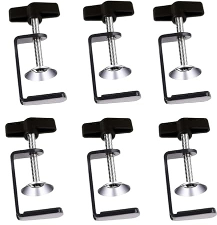 C Klemme Metall C Zwinge, 6 Stück C Clamp Einstellbar Tischklemme Universal Schraubklemme mini Trägerklemme klein C-Zwingen für Schublade Installation Holzarbeiten Haushaltsmontage, Schwarz