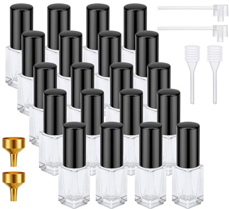 Segbeauty Atomizador Perfume Recargable, 20 Piezas 3ml Dispensador Perfume Viaje, Pulverizador Colonia de Vidrio, para Fiesta, Regalos, Trabajo (Transparente)