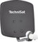 TechniSat DIGIDISH 45 - Satelliten-Schüssel für 2 Teilnehmer (45 cm kleine Sat Anlage - inkl. Wandhalterung, An-Rohr-Fitting zur Montage am Mast (30-63 mm) und Universal Twin-LNB) grau