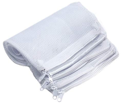 FUNLAVIE Aquarium Filter Nylon Mesh Bags 10pcs Filter Media Net Bag Zipper - 15x 20cm