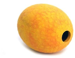 WOLTERS Straußen-Ei Natur-Kautschuk mit und ohne Seil, Farbe:Mango, Größe:L 120 x 80 mm