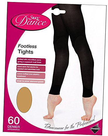 Silky super weich Fußlos Tanzstrumpfhosen mit flacher Nähte - Hellbraun, Medium (36-42 Hip)