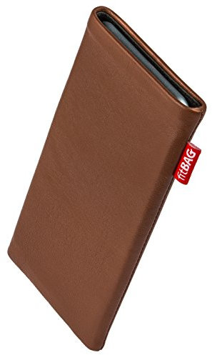 fitBAG Beat Cognac Handytasche Tasche aus Echtleder Nappa mit Microfaserinnenfutter für Lenovo Phablet Tab V7 | Hülle mit Reinigungsfunktion | Made in Germany