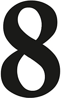 iSecur Autocollant Chiffre 8 Noir 10 cm Numéro Maison - kfz4718 | Caractère adhésif résistant intempéries pour boîte aux lettres porte extérieur