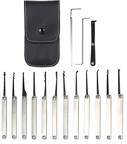 Weehey 15 Stücke Picking Set - Edelstahl Kit für Praxis Training - Schlosser Tool für Anfänger und Profis