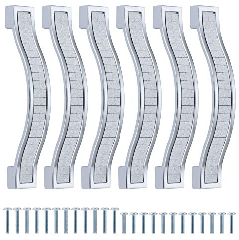 TsunNee 12PCS Shiny Crystal Cabinet Handles, Rhinestone Drawer Pull Handles, Modern Cupboard Bow Pulls, Furniture Door Pull Handles, 96mm 3.78 Inches Hole Distance