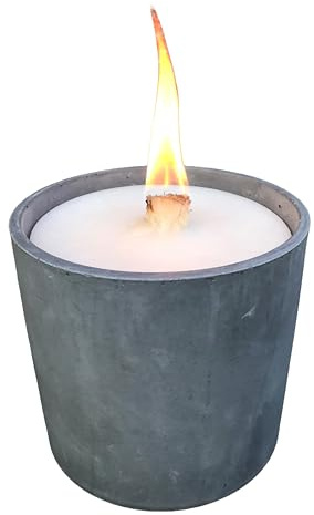 WeberHomemade® | Wachsfresser | Kerzenfresser | Schmelzlicht Beton mit Dauerdocht & handgefertigten Dochthalter | Ø 14 cm | nachhaltige & wiederbefüllbare Outdoor Kerze | Beton Kerze