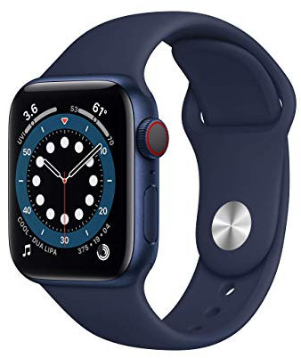 Apple Watch Series 6 (GPS + Celular, 40MM) Caja de Aluminio Azul con Correa Deportiva Azul Marino (Reacondicionado)