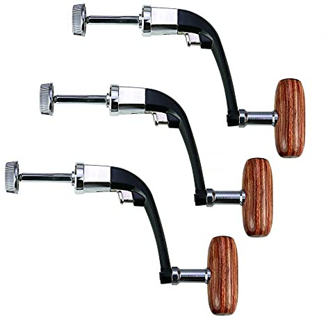 Manopola in Legno di Manovella Mulinello da Pesca, 3 pezzi Mulinello Manovella Metallo Mulinello Da Pesca, Maniglia Lavorata Pieghevole Braccio Oscillante, Accessori per Pesca