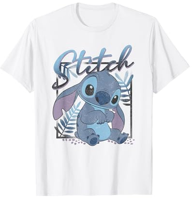 Disney Lilo & Stitch Tropic Blue Leaf Stitch Camiseta