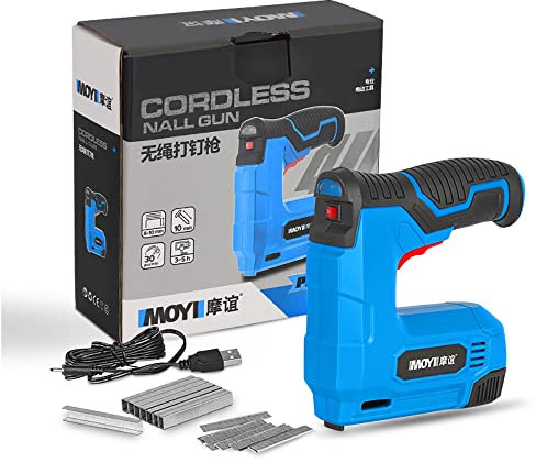 Toplionace Pistola Sparachiodi a Batteria, Chiodatrice Elettrica Chiodatrice Portatile per la Lavorazione del Legno 1500mAh Lunghezza del Chiodo 6-10mm