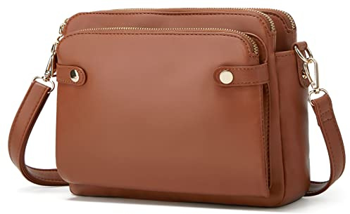 Crossbody Bags for Women Three-Layer Shoulder Bag Vegan Leather Multiple Compartments Handbag Purses Satchel Hobo Clutch 2024