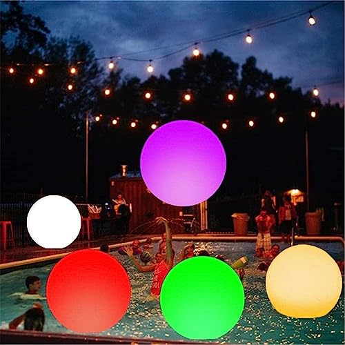 ZONEWD Light Up Ball, LED Beach Ball In Dark Inflatable Pool Ball, 16'' Giant Beach Balls Inflatable With Remote 16 Color, Outdoor Pool Beach Ball Toy