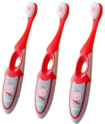 ZUMAHA Kompakt Kinderzahnbürste mit weichen Borsten, Handzahnbürste für strahlendes Lächeln und gesunde Zähne und Zahnfleisch, 3er-Pack Zahnbürste für Kleinkinder im Alter von 3–6 Jahren Ergonomisch