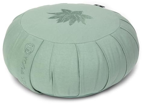 Yoga Studio Pleated Round Zafu Buckwheat Meditation Cushion - Lotus Leaf (Sage Green)