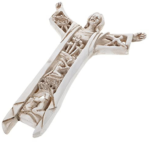 LIFKOME Kreuz Für Wand Jesuskreuz Aus Kunstharz Religiöse Wanddekoration Christentum Ornament Kreuz-schmuckstück Zum Aufhängen