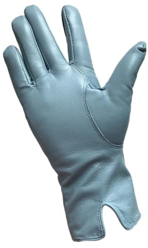 Lederhandschuhe für Damen, dünnes Rayon-Futter, Herren-Schaffell-Handschuh zum Autofahren, hellblau, L Women