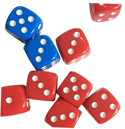 ibasenice Dadi da Gioco in Plastica 6 Lati 16mm 2 Pezzi Colore Blu e Rosso Accessori per Feste e Giochi da Tavolo