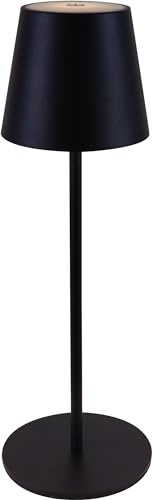 MAJESTIC AGATA - Lampada da tavolo LED senza fili ricaricabile, Lunga durata, Dimmer Touch, Luce Calda-Naturale-Fredda, per interni ed esterni IP54, H37cm, Nero