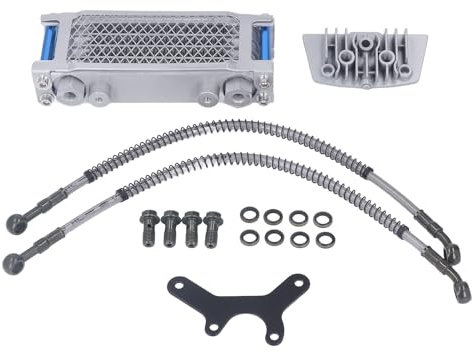 HERCHR Enfriador De Aceite De Motocicleta, Juego De Radiador De Aceite Universal, Kit De Sistema De Enfriamiento De Aceite De Motor De Repuesto para Dirt Pit Bike De 125, 50 CC A 150 CC