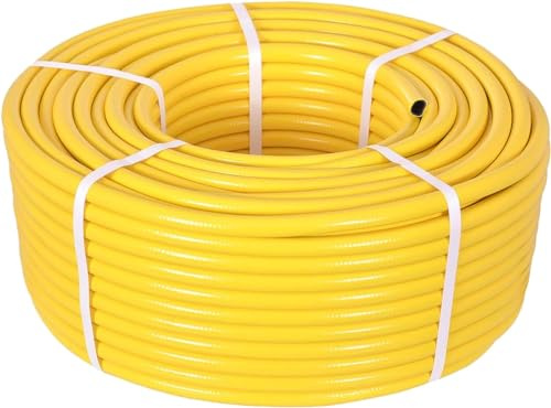 Garden Hose Pipe - 15/25/30M Reinforced Heavy Duty Anti-Kink Watering Solution Ideal for Watering, Gardening, Anti-Freezing Irrigation Pipe High Pressures Yellow (25M)