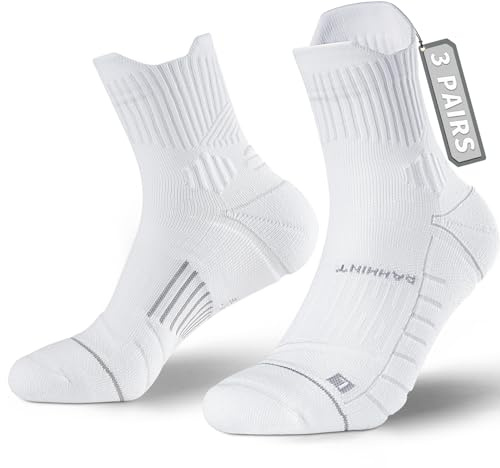 Rahhint Coolmax Hiking Running Socks for Long Distance Anti Blister Moisture Wicking Compression Sports Quarter Ankle Socks Men Women 3 PACK