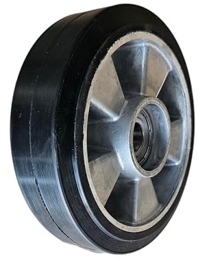 WIKO Hubwagen Rollen Gummiräder 175 mm Transportrollen Gummi Lenkrad mit Kugellagern - Vollgummirad Laufrollen - Radkörper aus Aluminium - Paletten Fixierer Räder 350 kg (20 mm (Achsloch))